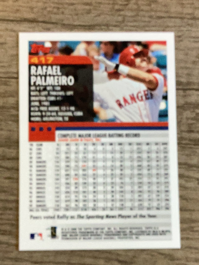 Rafael Palmeiro Texas Rangers MLB 2000 Topps 417 Topps