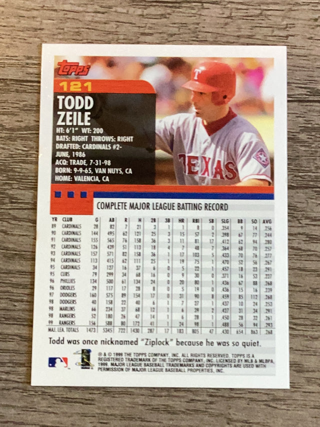 Todd Zeile Texas Rangers MLB 2000 Topps 121 Topps