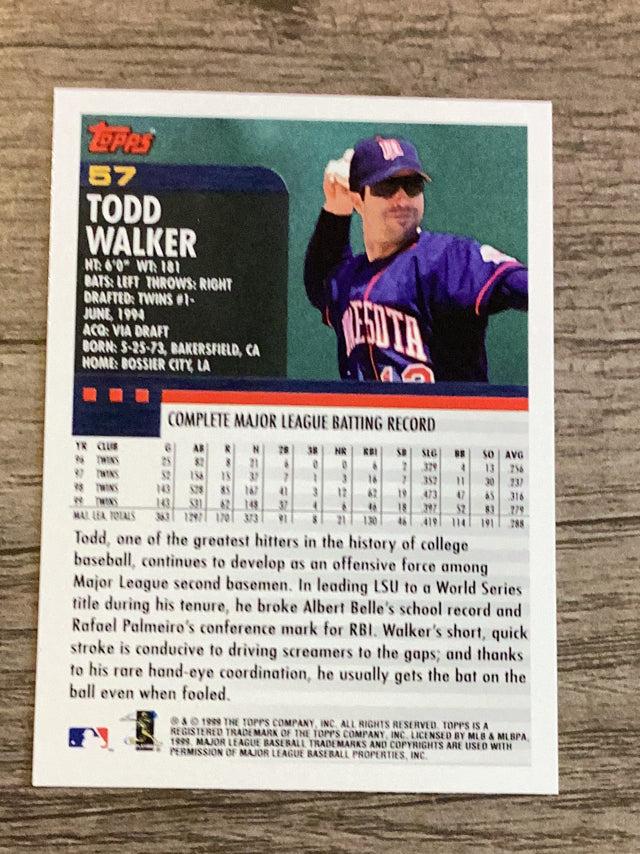 Todd Walker Minnesota Twins MLB 2000 Topps 57 Topps