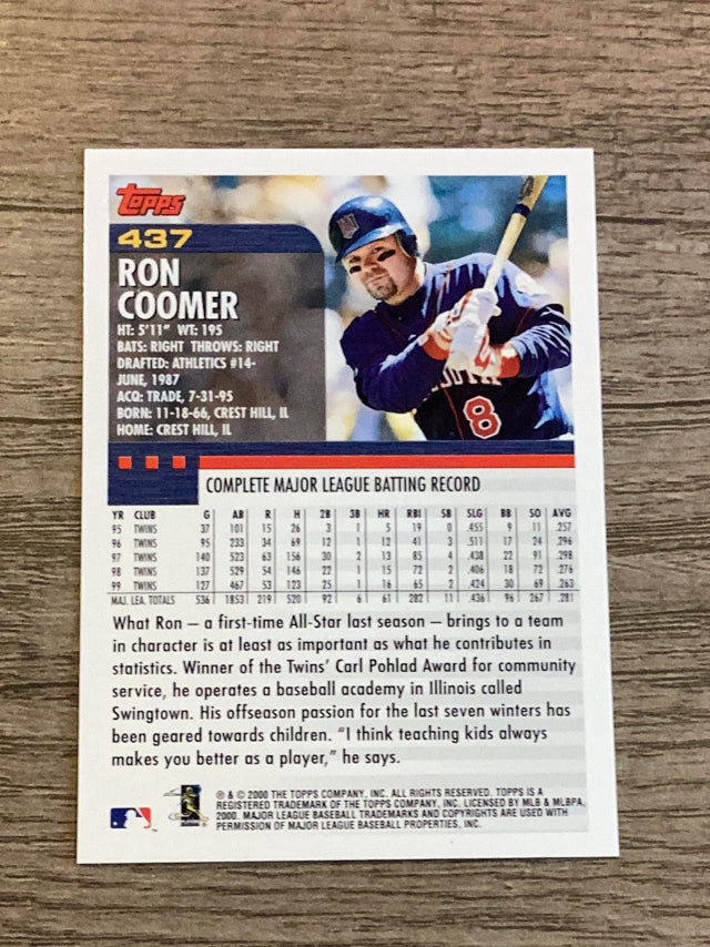 Ron Coomer Minnesota Twins MLB 2000 Topps 437 Topps