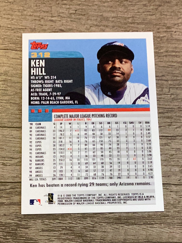 Ken Hill Anaheim Angels MLB 2000 Topps 312 Topps