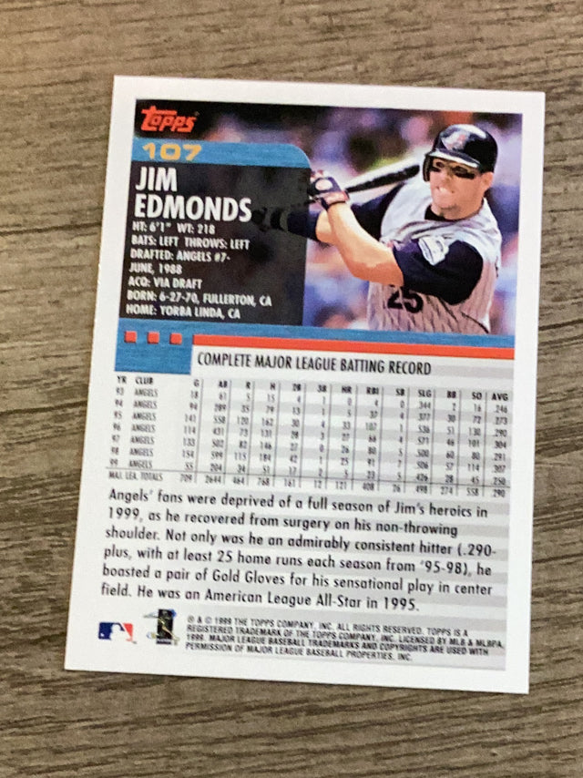 Jim Edmonds Anaheim Angels MLB 2000 Topps 107 Topps