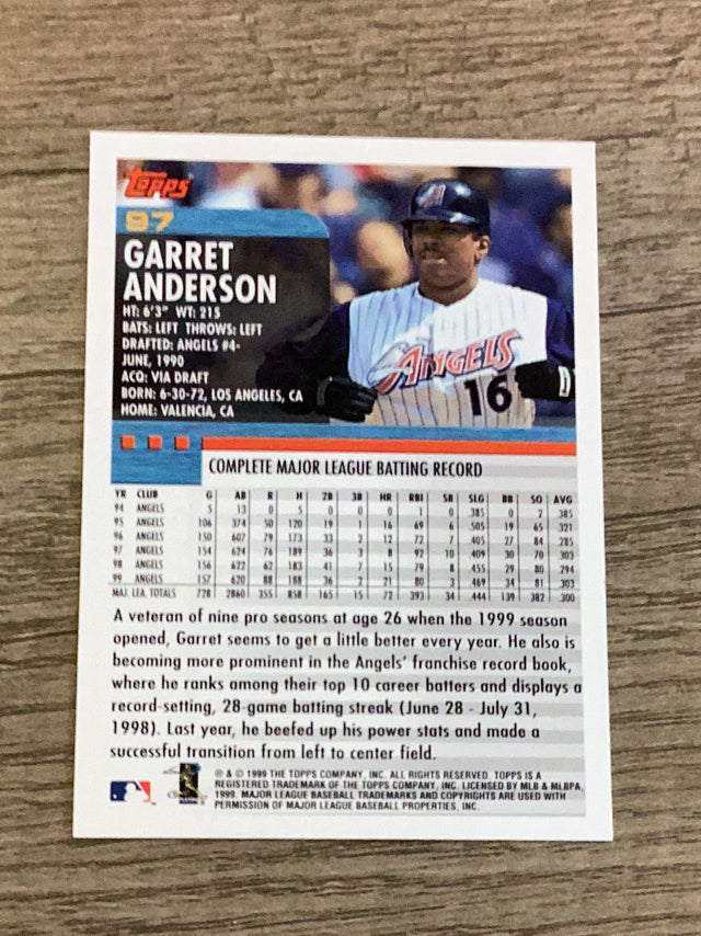 Garret Anderson Anaheim Angels MLB 2000 Topps 97 Topps