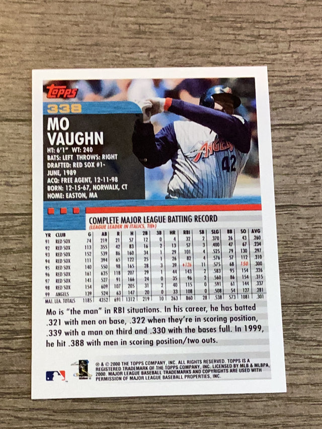 Mo Vaughn Anaheim Angels MLB 2000 Topps 338 Topps