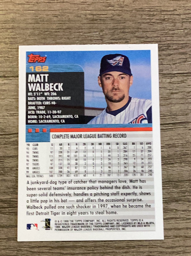 Matt Walbeck Anaheim Angels MLB 2000 Topps 162 Topps