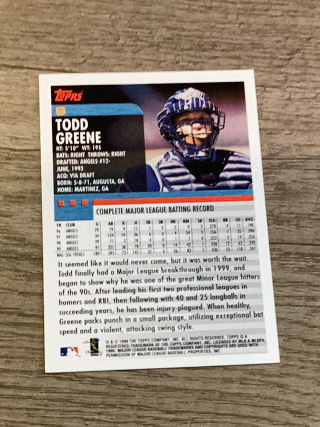 Todd Greene Anaheim Angels MLB 2000 Topps 9 Topps