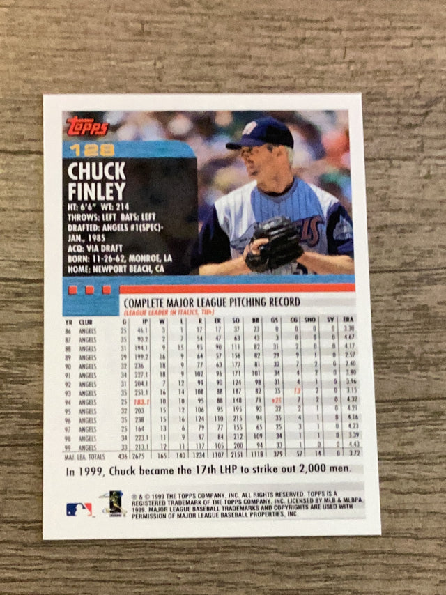 Chuck Finley Anaheim Angels MLB 2000 Topps 128 Topps