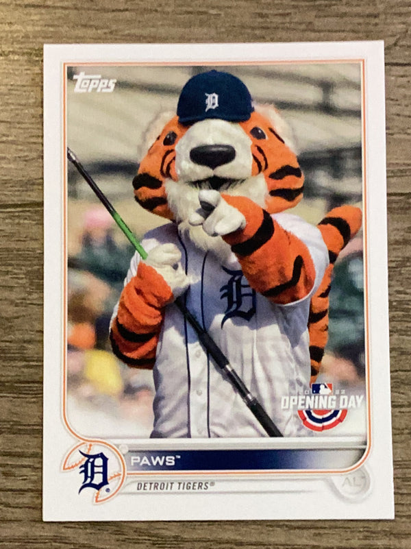Paws Detroit Tigers MLB 2022 Topps Opening Day - Mascots M-8 MAS