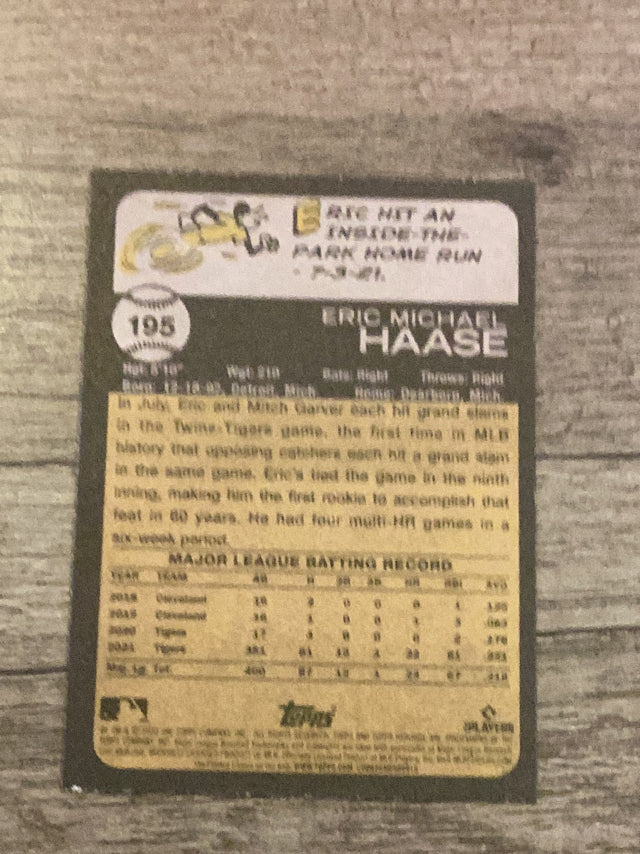 Eric Haase Detroit Tigers MLB 2022 Topps Heritage 195 Topps