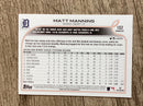 Matt Manning Detroit Tigers MLB 2022 Topps Opening Day 102 RC Topps