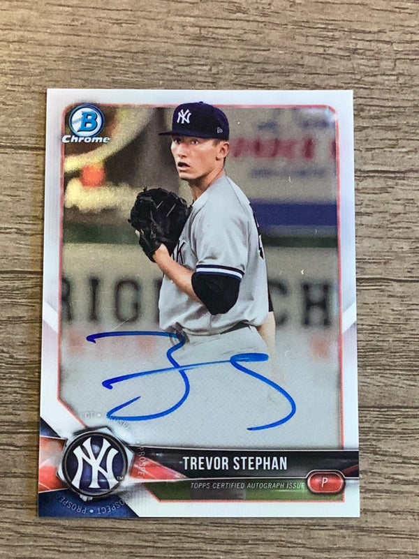 Trevor Stephan New York Yankees MLB 2018 Bowman Chrome - Prospects Autographs BCPA-TS AU