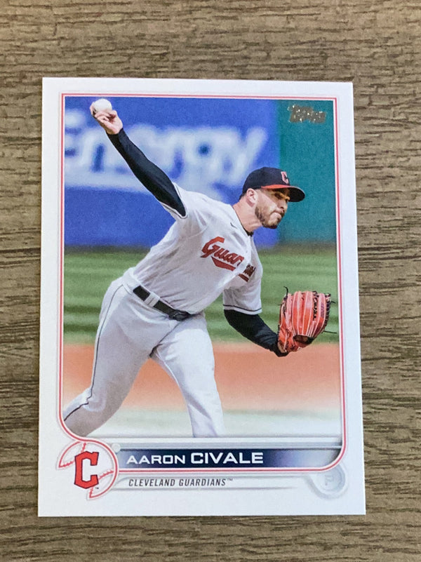 Aaron Civale Cleveland Guardians MLB 2022 Topps Update US49 