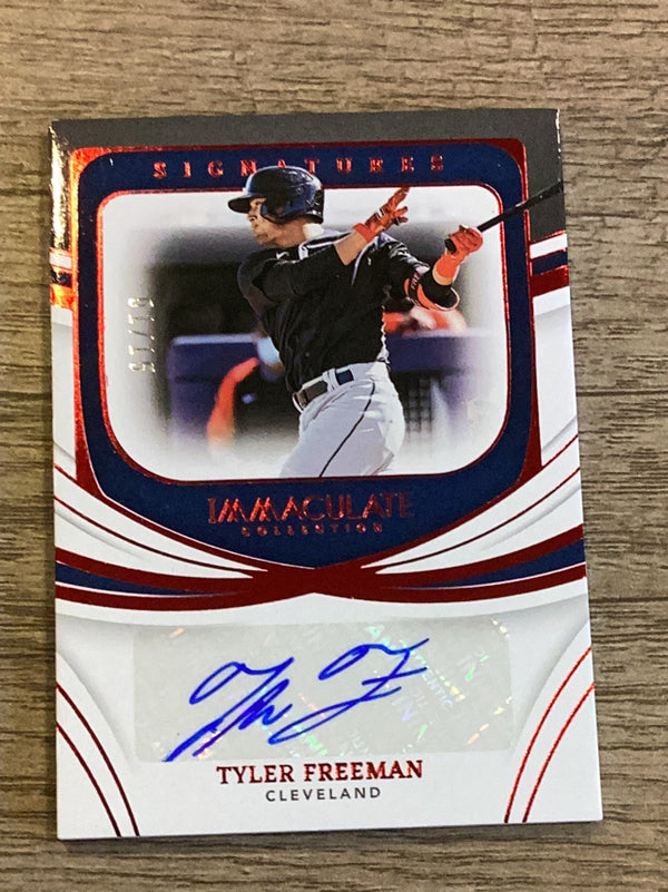 Tyler Freeman Cleveland Indians MLB 2022 Panini Immaculate: Immaculate Signatures Red IS-TY AU, SN15
