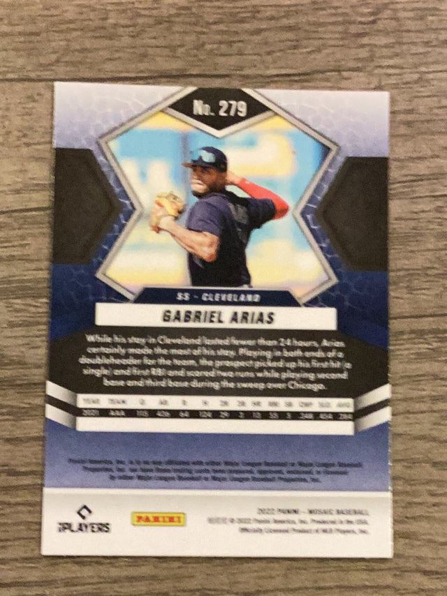 Gabriel Arias Cleveland Indians MLB 2022 Panini Mosaic: Silver Prizm 279 Panini