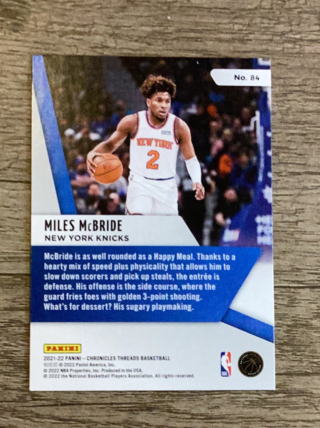 Miles McBride New York Knicks NBA 2021-22 Panini Chronicles 84 Panini