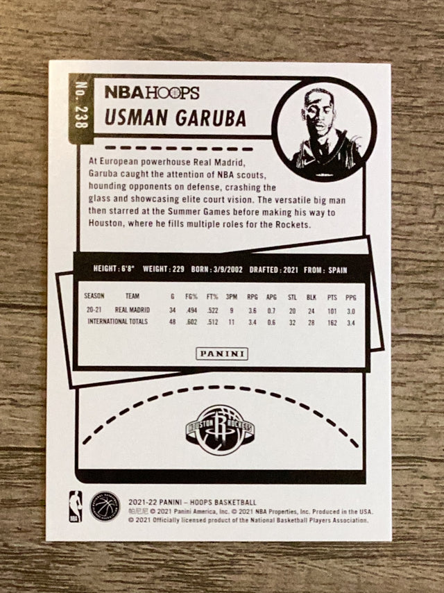 Usman Garuba Houston Rockets NBA 2021-22 Hoops 238 RC Panini