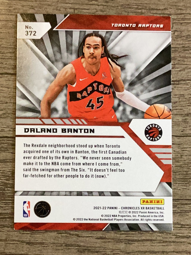Dalano Banton Toronto Raptors NBA 2021-22 Panini Chronicles 372 Panini