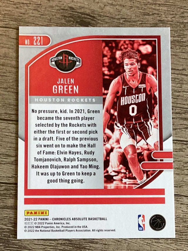 Jalen Green Houston Rockets NBA 2021-22 Panini Chronicles 221 Panini