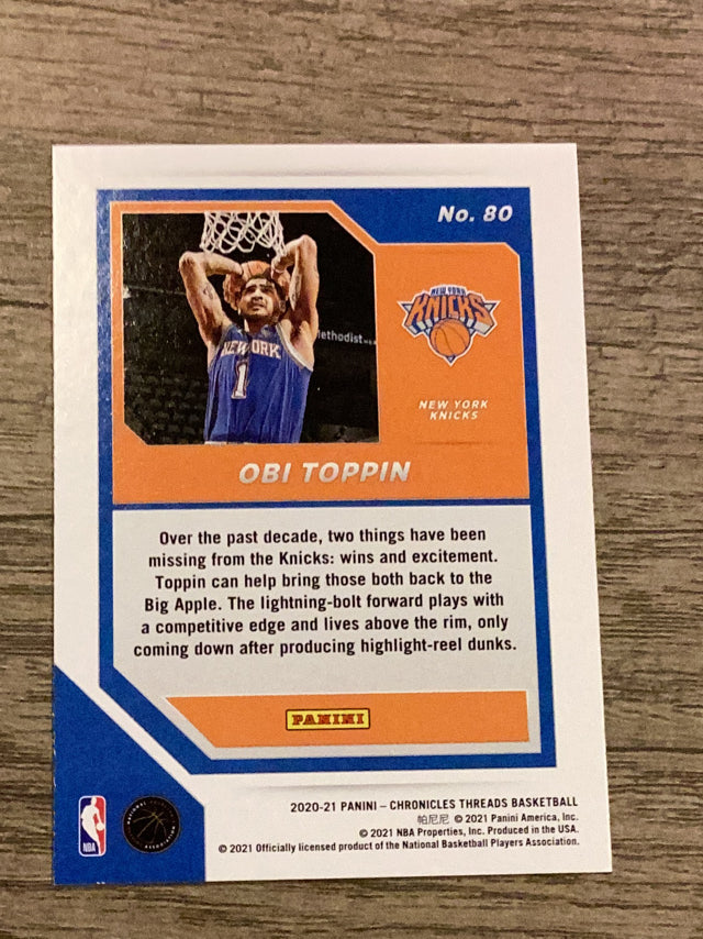 Obi Toppin New York Knicks NBA 2020 Panini Chronicles - Green 80 Panini