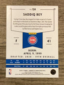 Saddiq Bey Detroit Pistons NBA 2020 Panini Chronicles - Red 124 SN149 Panini