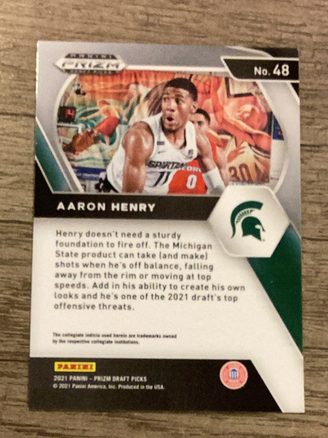 Aaron Henry Michigan State Spartans NBA 2021 Panini Prizm Draft Picks 48 Panini