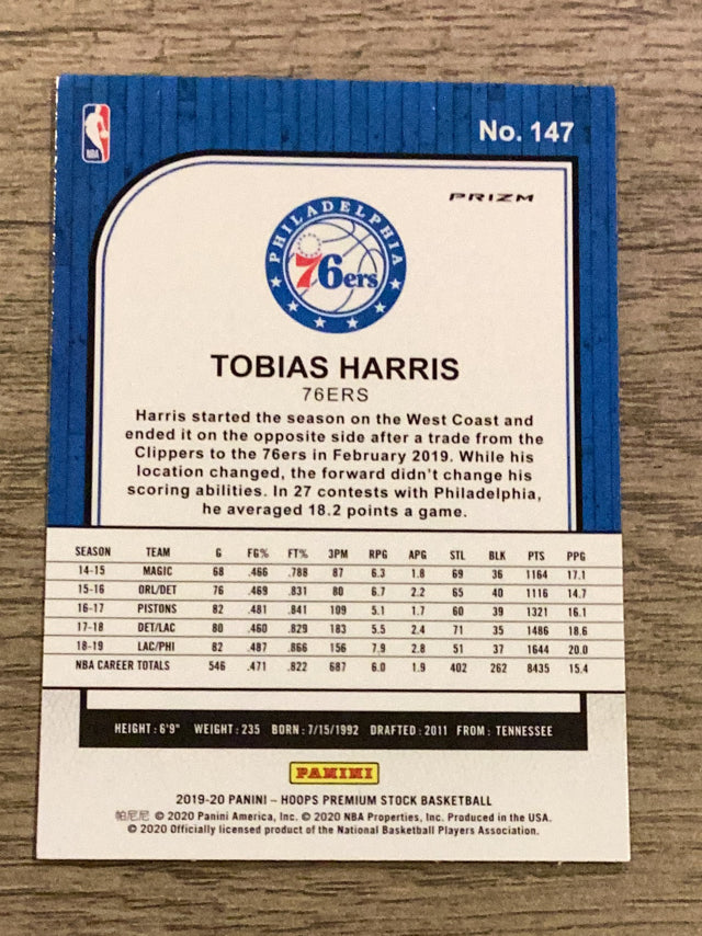 Tobias Harris Philadelphia 76ers NBA 2019-20 Hoops Premium Stock 147 Panini