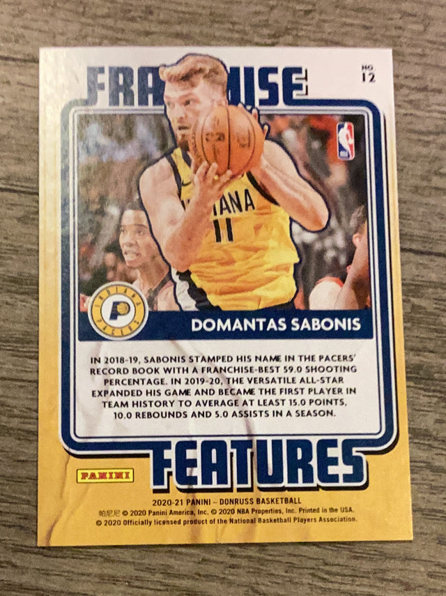 Domantas Sabonis Indiana Pacers NBA 2020 Donruss - Franchise Features 12 Donruss