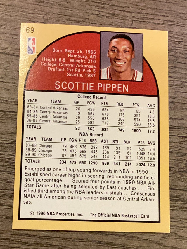 Scottie Pippen Chicago Bulls NBA 1990-91 Hoops 69 Panini