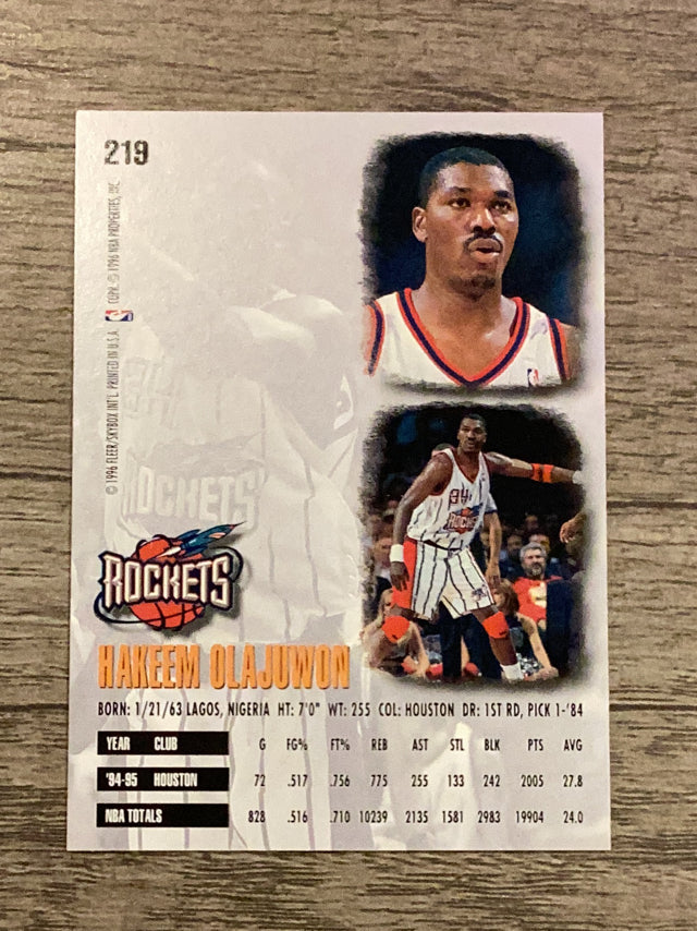 Hakeem Olajuwon Houston Rockets NBA 1995-96 Ultra 219 Ultra