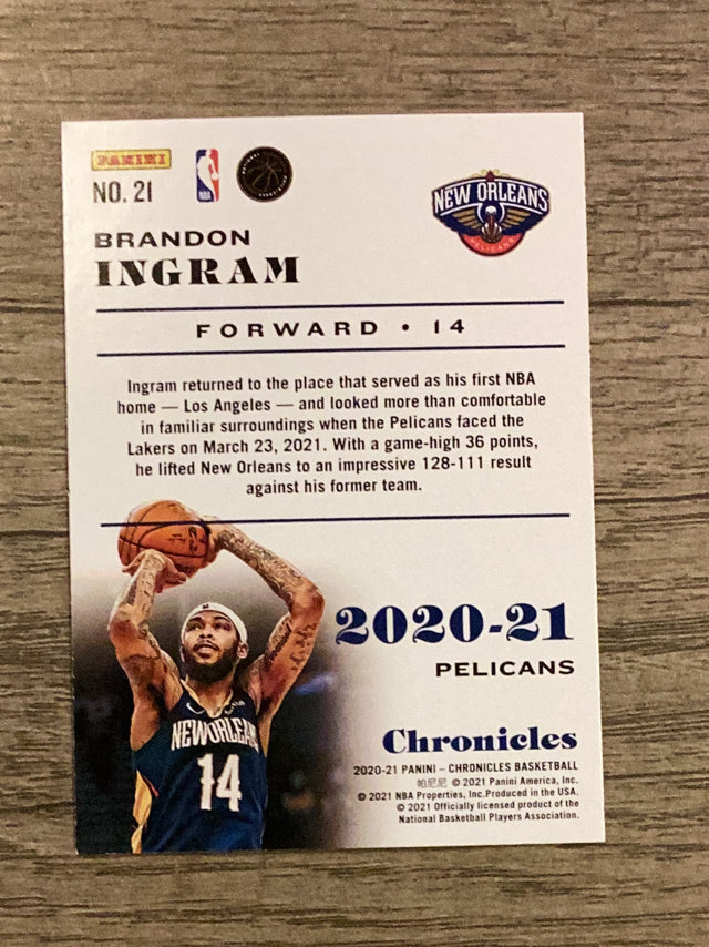 Brandon Ingram New Orleans Pelicans NBA 2020-21 Panini Chronicles 21 Panini