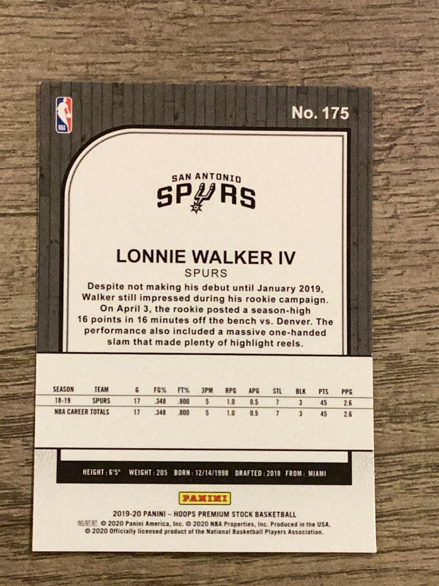 Lonnie Walker IV San Antonio Spurs NBA 2019 Hoops Premium Stock - Prizms Silver 175 Panini