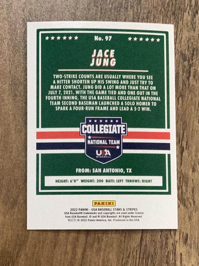 Jace Jung Usa MLB 2022 Panini USA Baseball Stars & Stripes 97 Panini