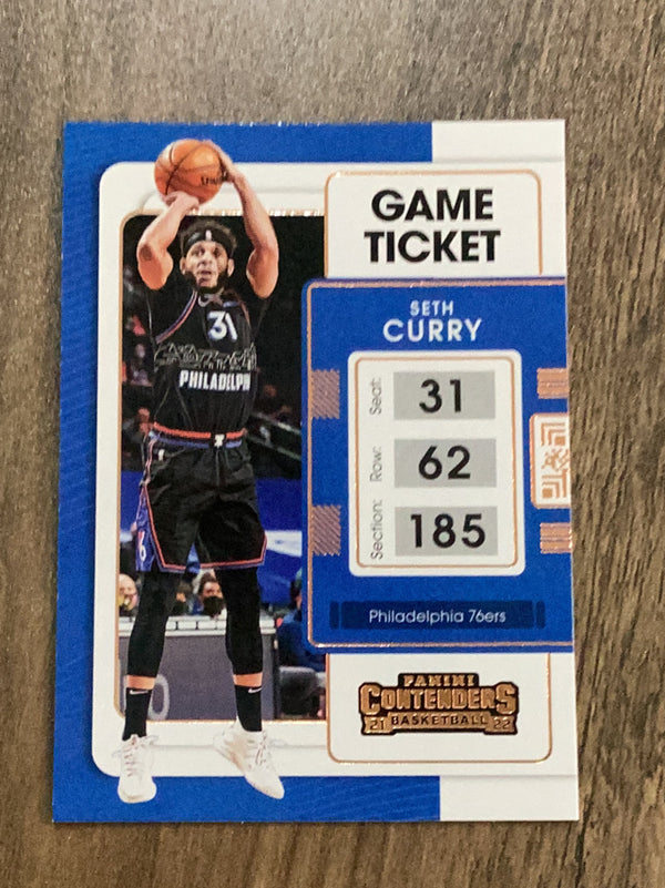 Seth Curry Philadelphia 76ers NBA 2021-22 Panini Contenders: Game Ticket Bronze 57 