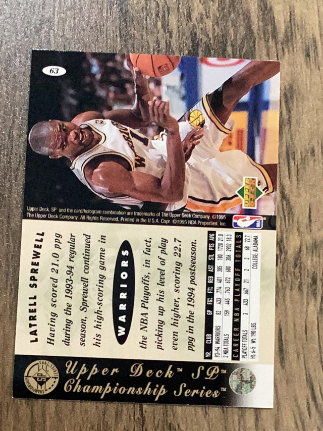 Latrell Sprewell Golden State Warriors NBA 1994-95 SP Championship 63 SP