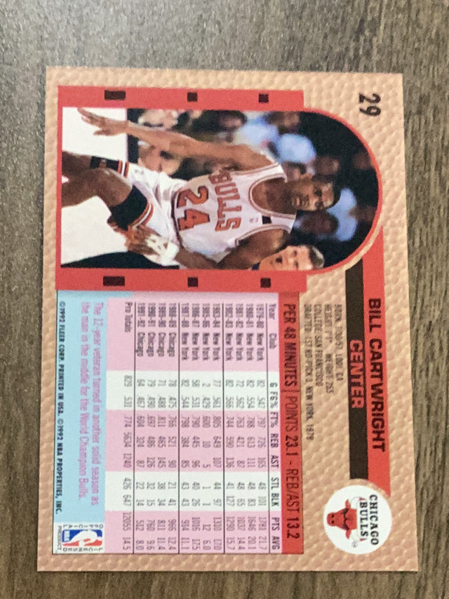 Bill Cartwright Chicago Bulls NBA 1992-93 Fleer 29 Fleer