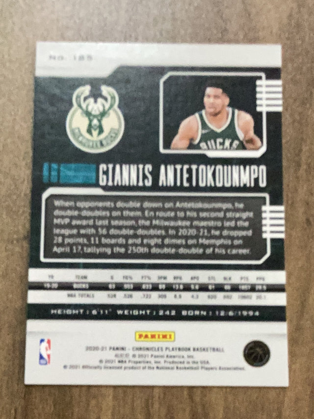 Giannis Antetokounmpo Milwaukee Bucks NBA 2020-21 Panini Chronicles 185 Panini