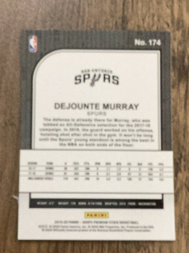 Dejounte Murray San Antonio Spurs NBA 2019-20 Hoops Premium Stock 174 Panini