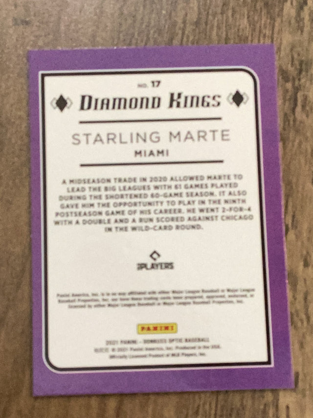 Starling Marte Miami Marlins MLB 2021 Donruss - Holo Purple 17 DK Donruss