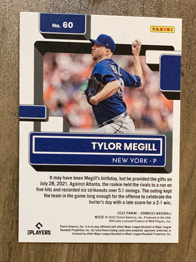 Tylor Megill New York Mets MLB 2022 Donruss: Holo Purple 60 RR Donruss