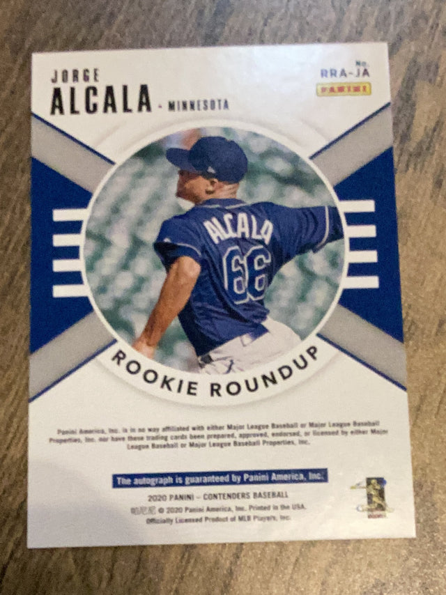 Jorge Alcala Minnesota Twins MLB 2020 Panini Contenders - Rookie Roundup Autographs RRA-JA AU Panini