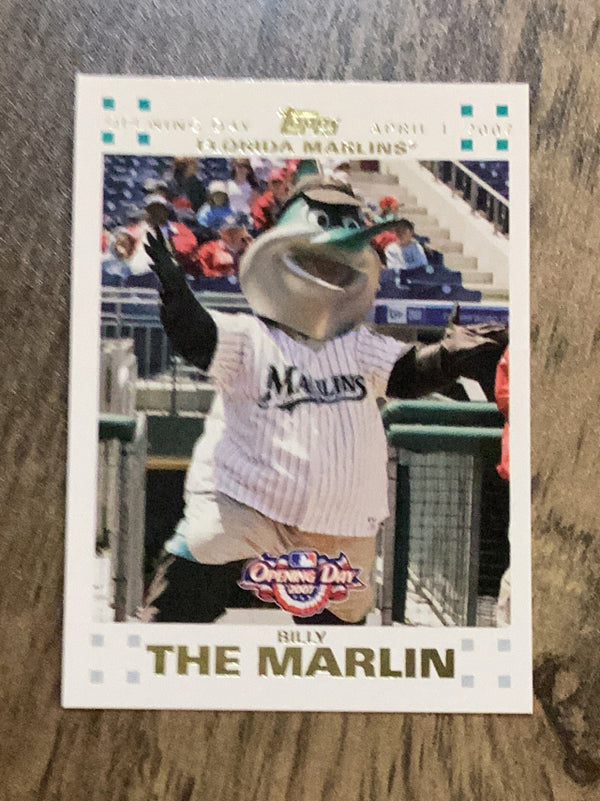 Billy the Marlin Florida Marlins MLB 2007 Topps Opening Day - Gold 197 SN2007