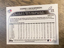 Corey Dickerson Toronto Blue Jays MLB 2022 Topps 478 Topps