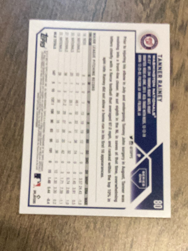 Tanner Rainey Washington Nationals MLB 2023 Topps 80 Topps