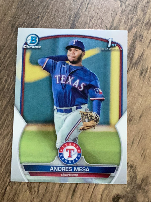 Andres Mesa FBC Texas Rangers MLB 2023 Bowman: Chrome Prospects BCP-44 FBC