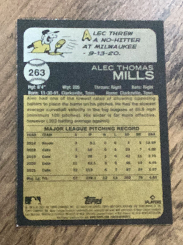 Alec Mills Chicago Cubs MLB 2022 Topps Heritage 263 Topps
