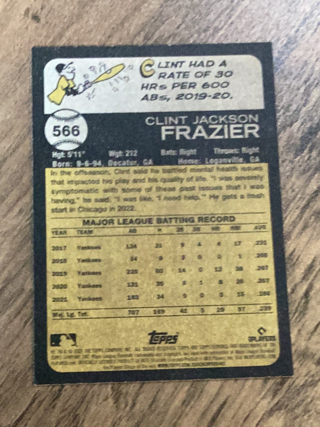 Clint Frazier Chicago Cubs MLB 2022 Topps Heritage 566 Topps