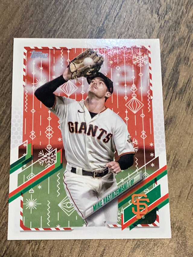 Mike Yastrzemski San Francisco Giants MLB 2021 Topps Holiday HW214 