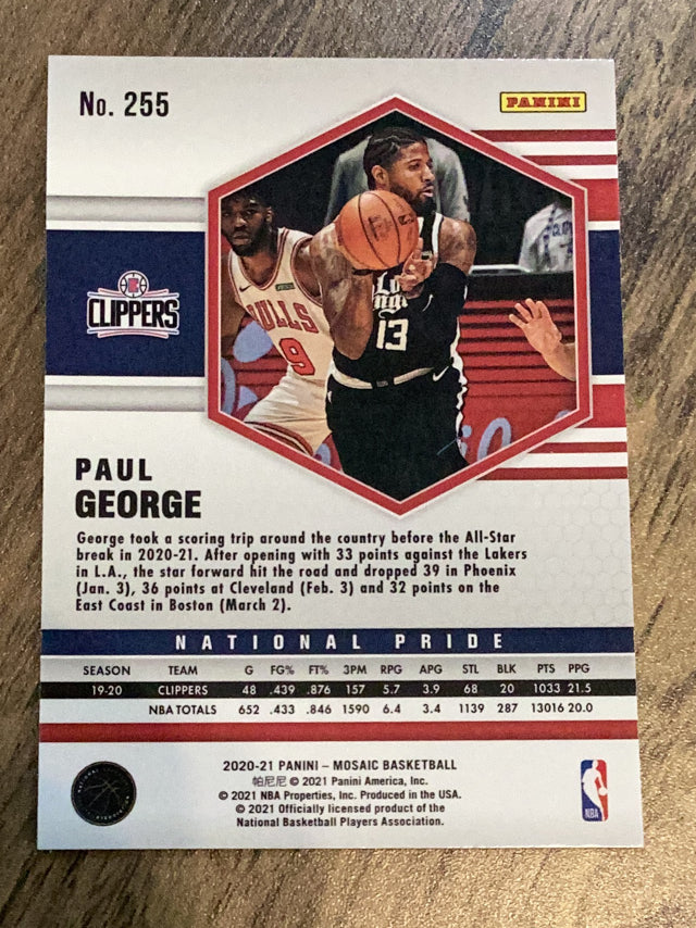 Paul George Los Angeles Clippers NBA 2020-21 Panini Mosaic 255 NP Panini