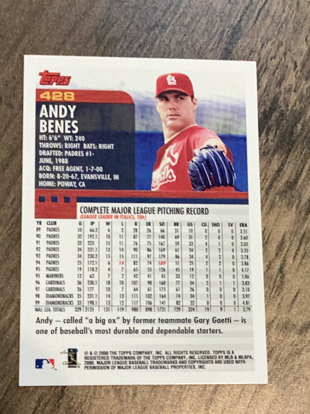 Andy Benes St. Louis Cardinals MLB 2000 Topps 428 Topps