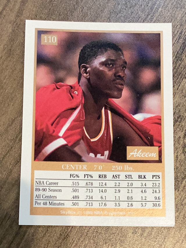 Akeem Olajuwon Houston Rockets NBA 1990-91 SkyBox 110 Skybox
